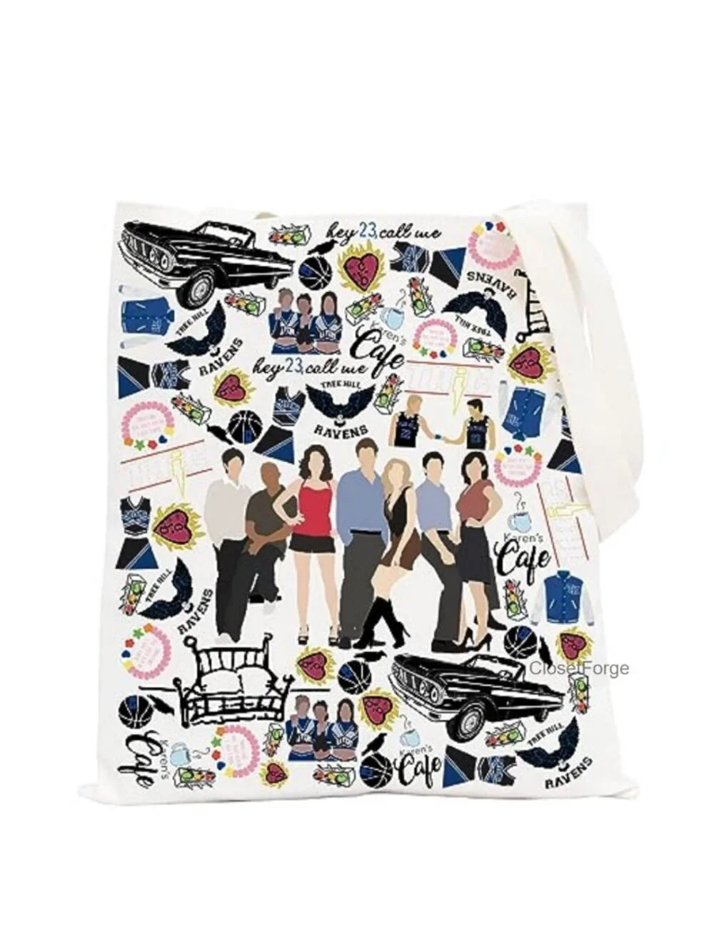 Basketball Tote Bag Canvas Reusable Gift for Sports Lovers